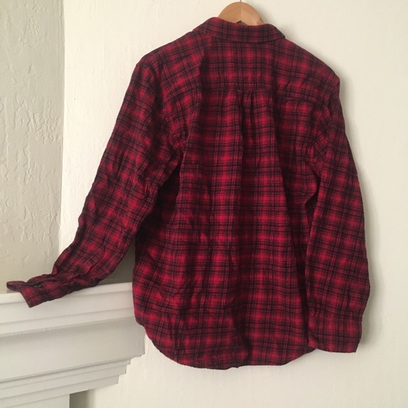 Red & Black Plaid Flannel 100% Cotton Shirt - Picture 6 of 6